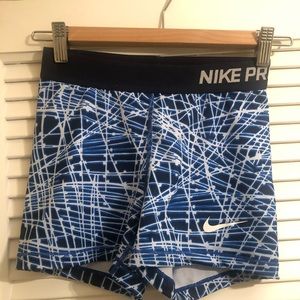 Blue 3” Nike Pro Shorts
